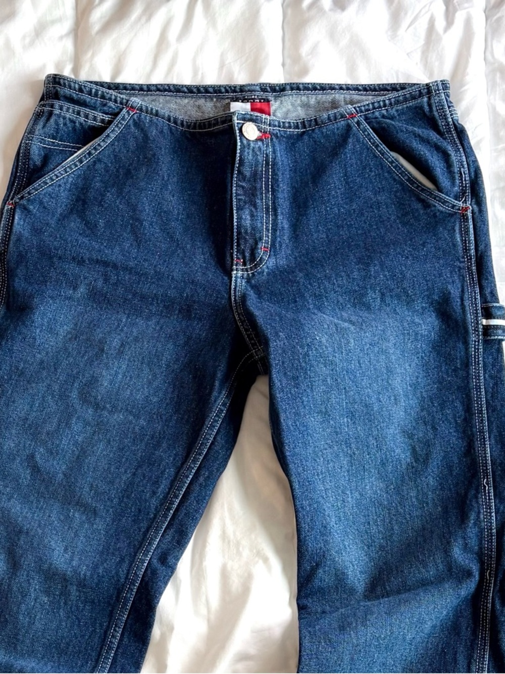 Tommy Hilfiger Low Rise Utility Jeans Dark Wash Soft Flare 30